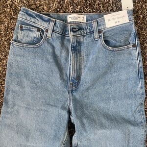 Abercrombie & Fitch Light Blue High-Rise '90s Straight Jeans